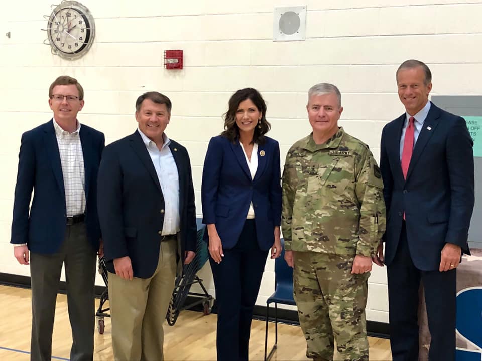 Dusty Johnson with Mike Rounds, Kristi Noem and John Thune