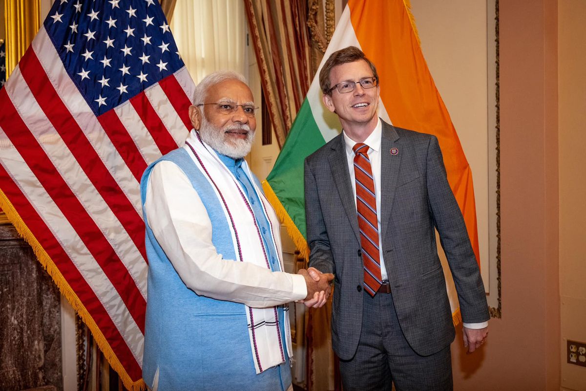 India prime minister Narendra Modi with Dusty Johnson