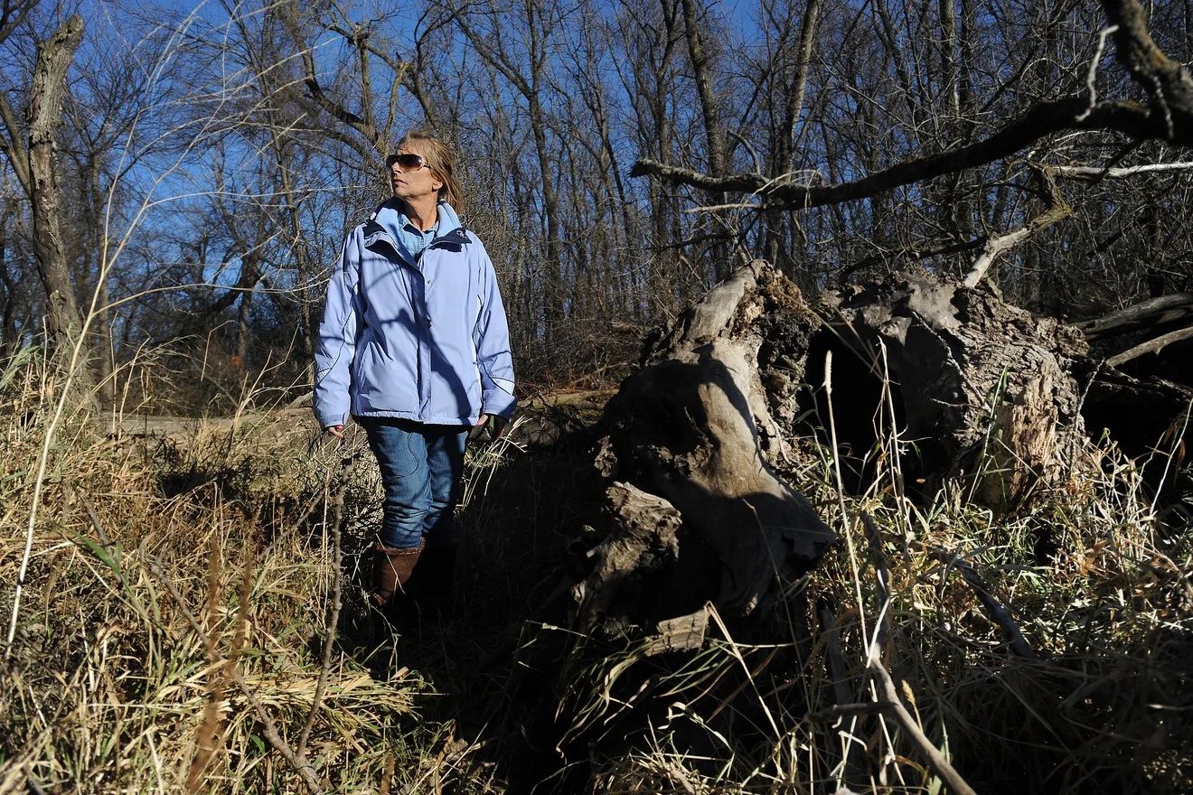 Sandra Cheskey visits the site of the Gitchie Manitou murders in Iowa.