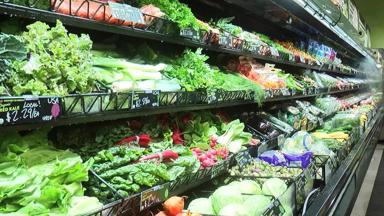 A row of produce is shown at a Natural Grocers store in Sioux Falls.
