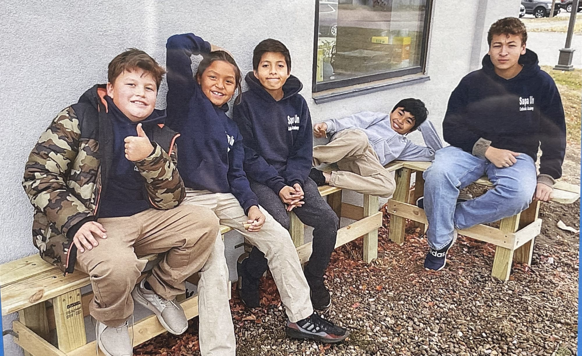 Honor Beauvais is pictured with his classmates at Sapa Un Jesuit Academy