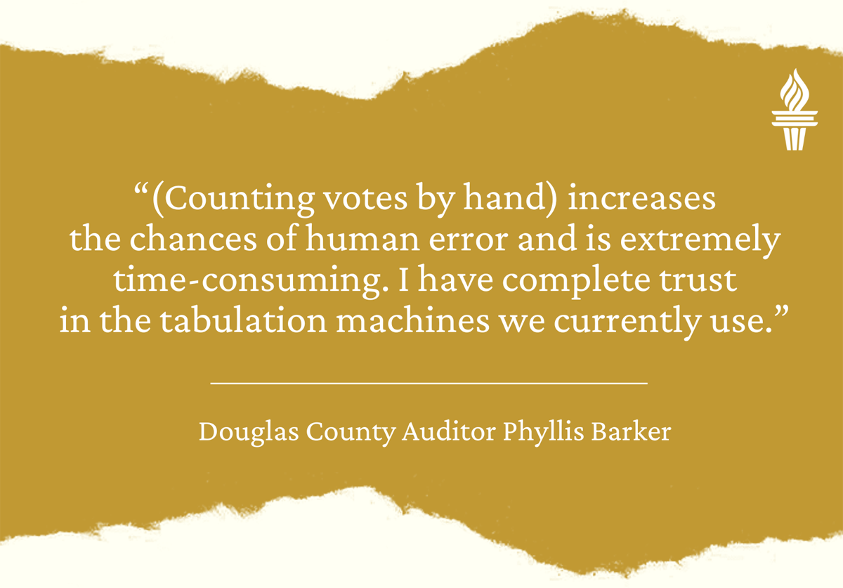 Quote from Douglas County Auditor Phyllis Barker