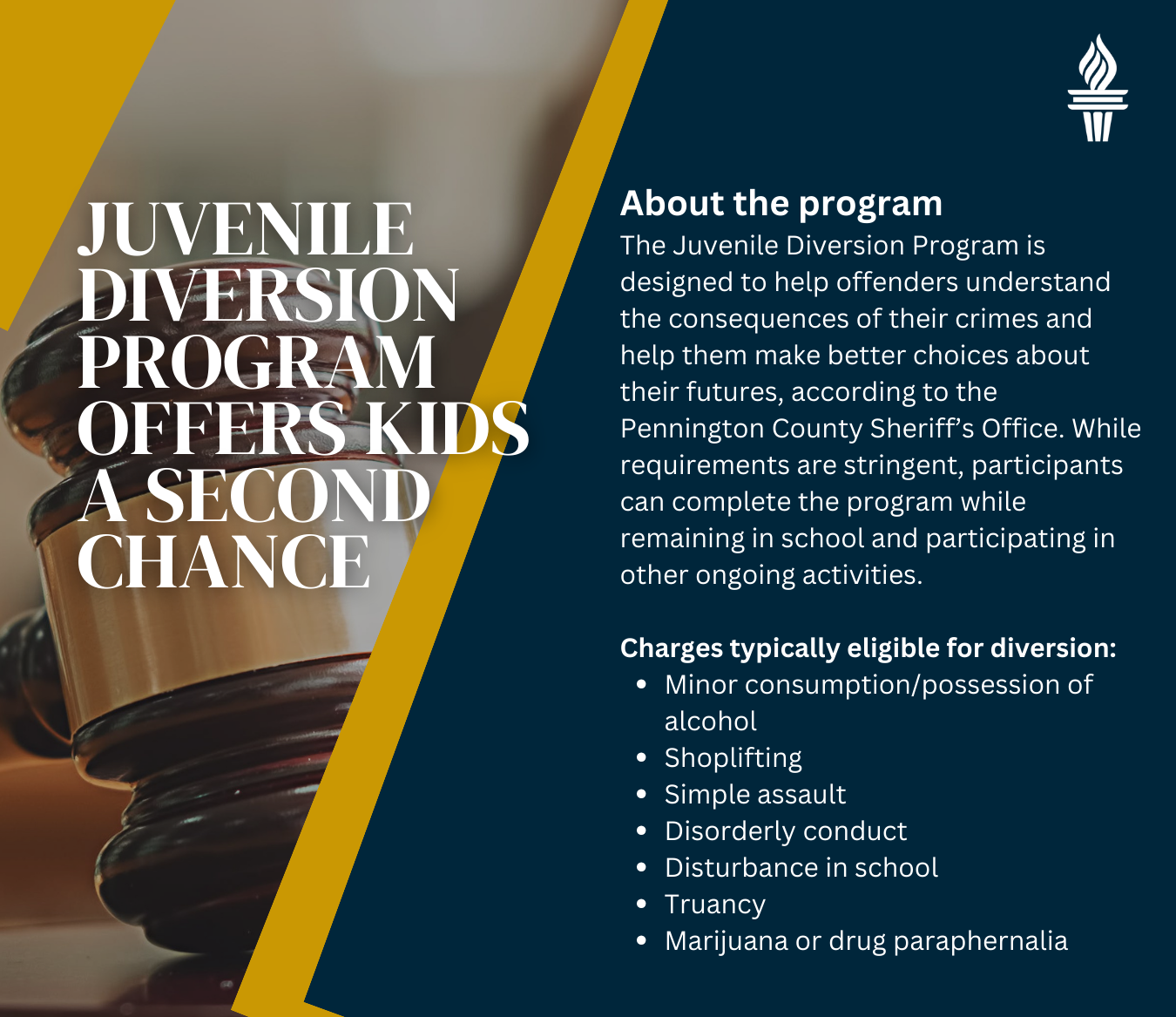 Infobox showing details of the juvenile diversion program