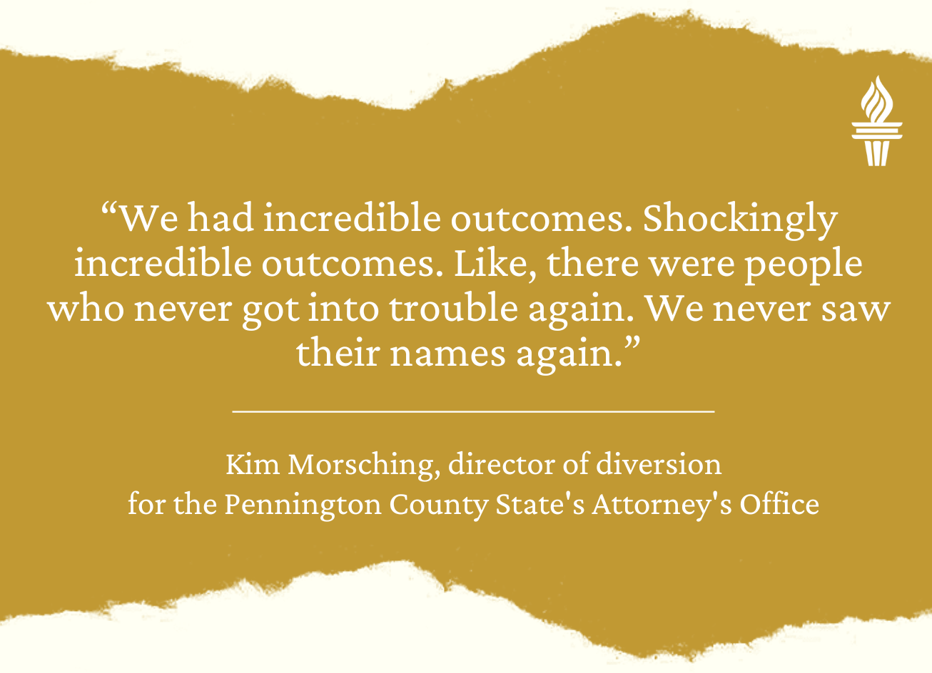 Quote from Kim Morsching on juvenile justice
