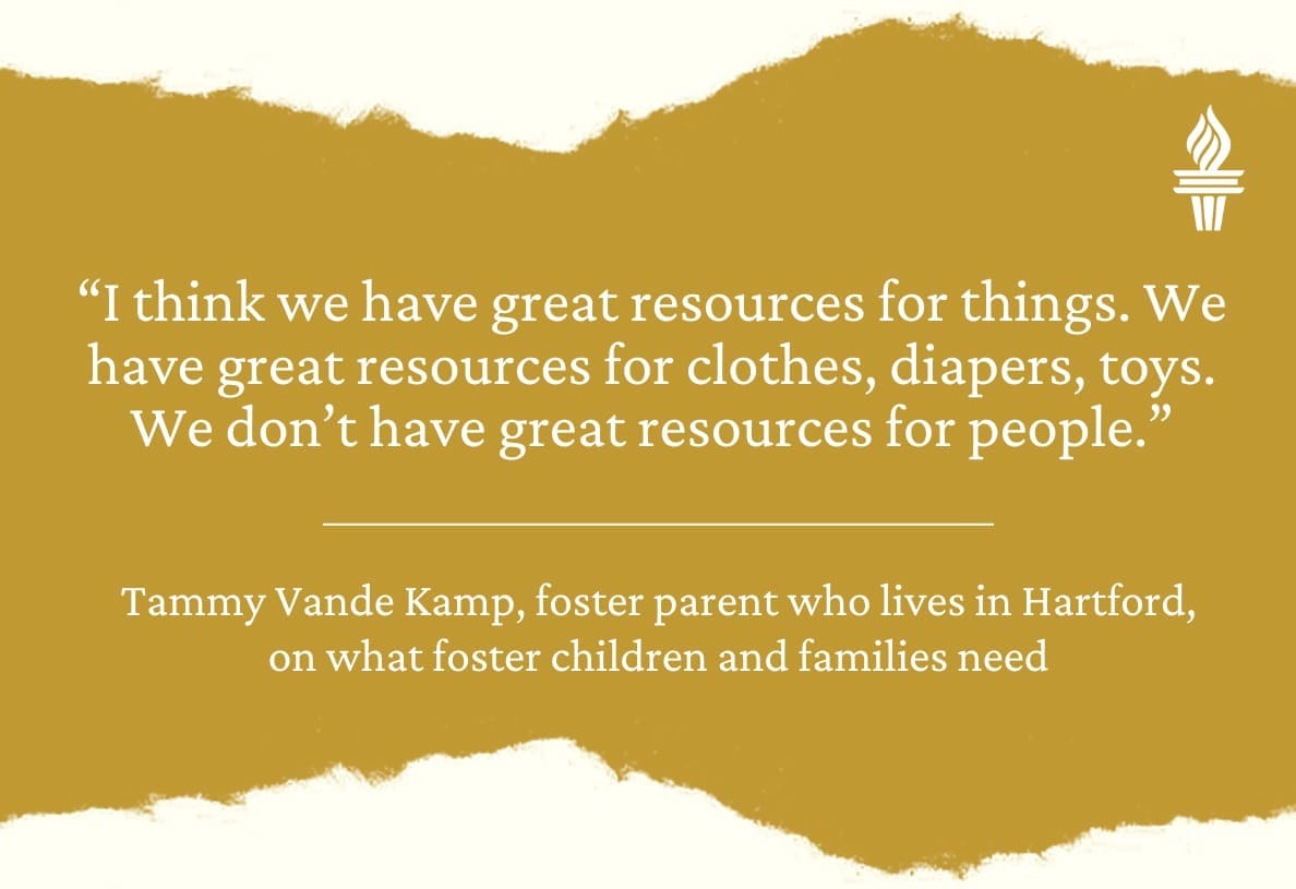 Quote from Tammy Vande Kamp on foster care