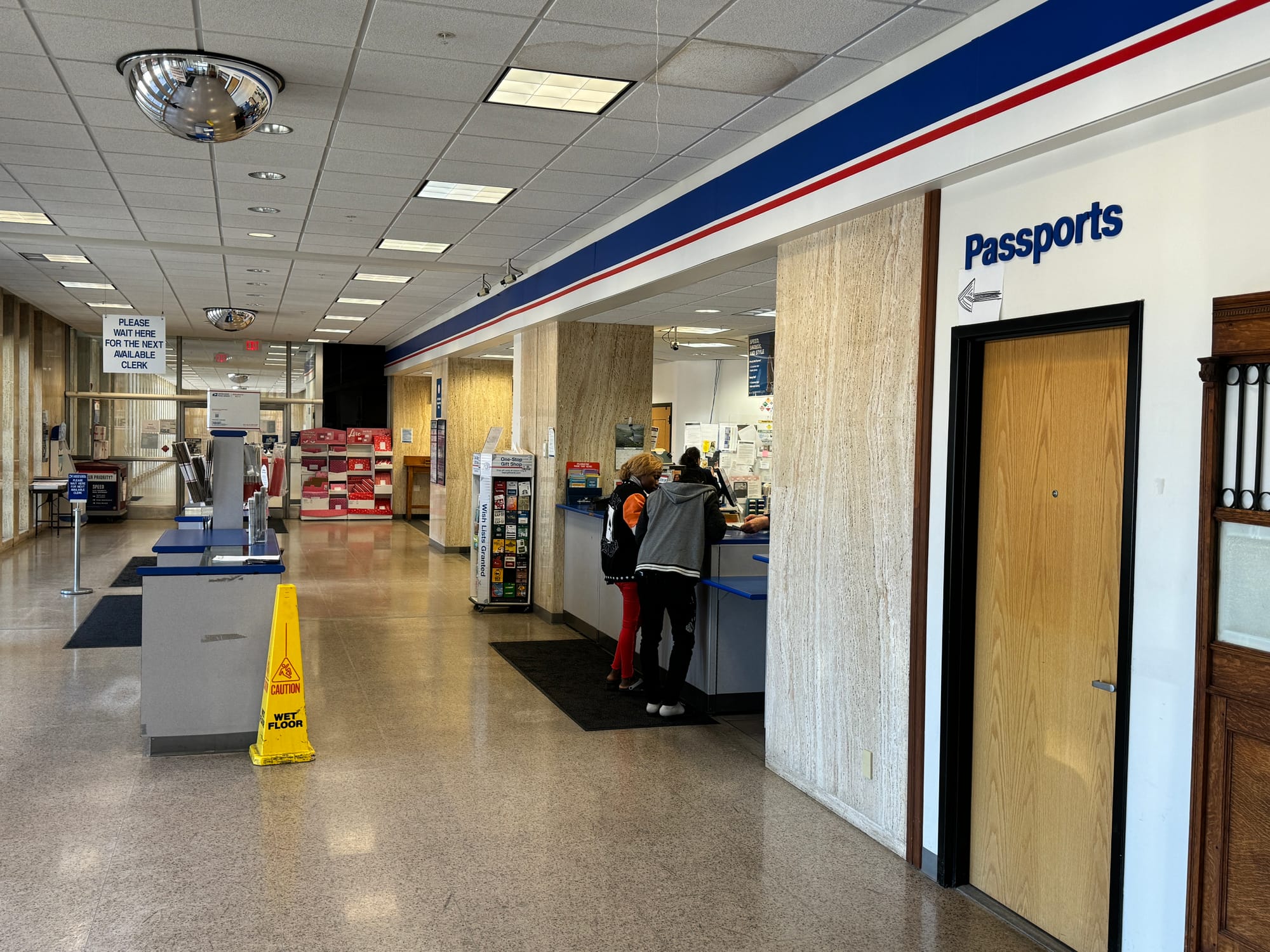 The interior of the US Postal Service offices in Sioux Falls, South Dakota.