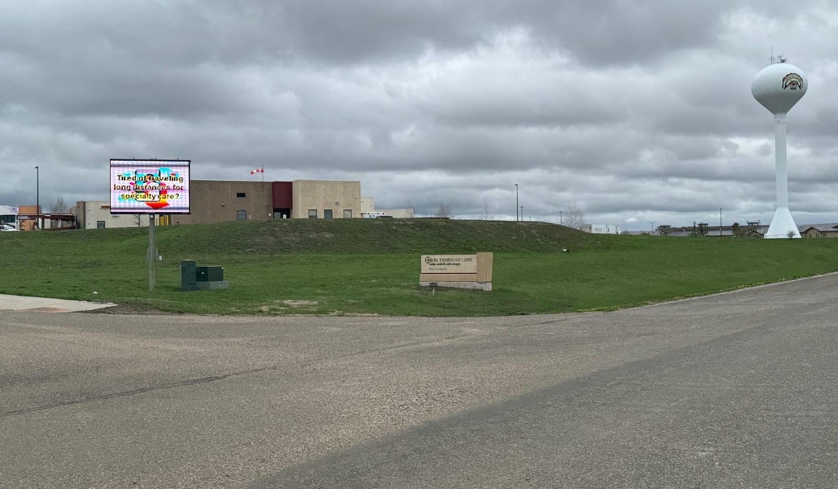 The exterior of the Indian Health Service hospital in Eagle Butte, S.D.,