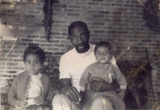 Civil rights activist Ray Robinson with daughter Desiree (left) and son Deeter in 1971