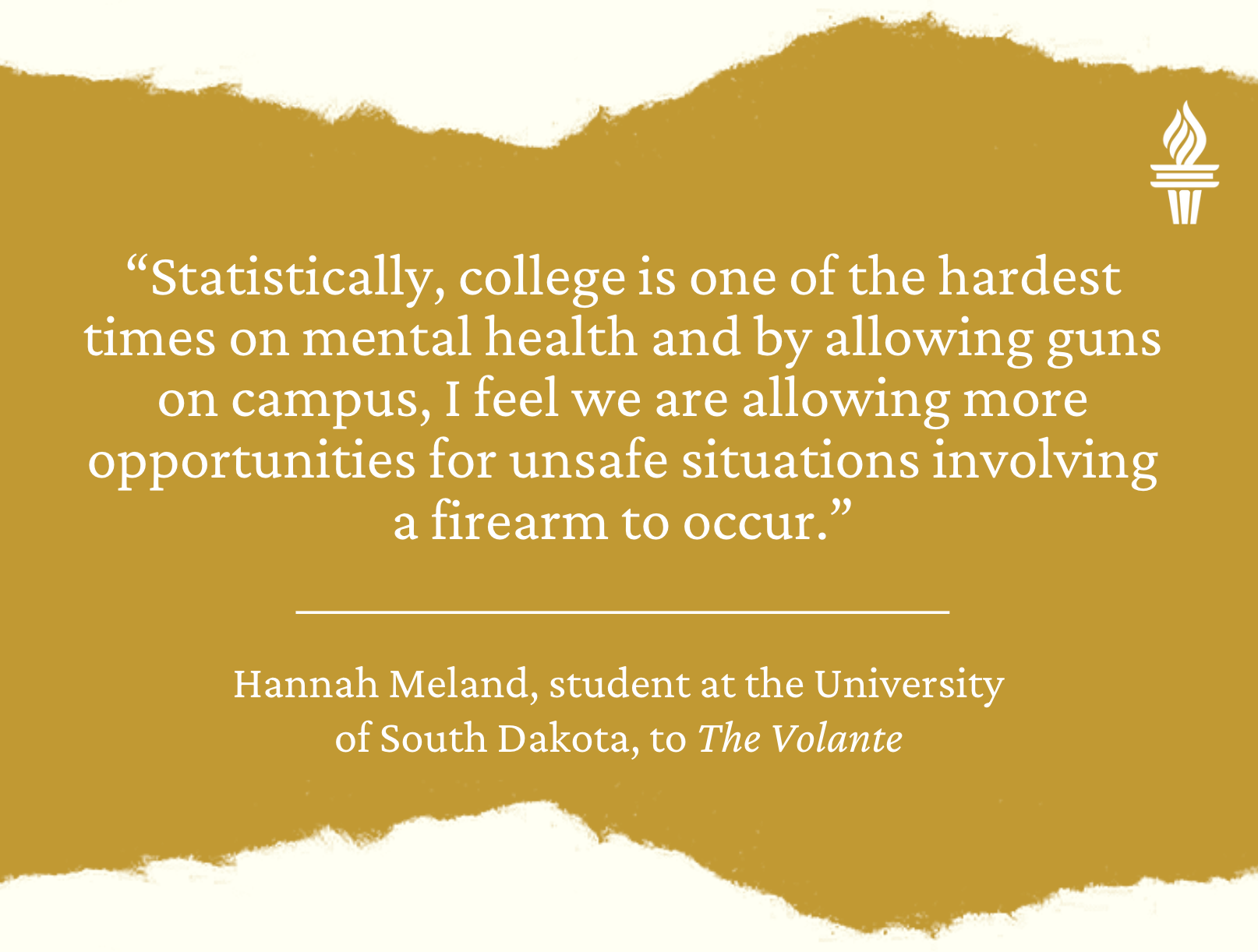 Quote from a University of South Dakota student against concealed carry on campus