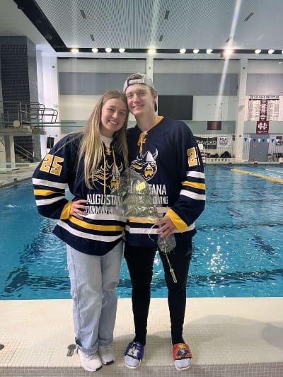 Anna Dircks and Jackson Dircks in a swim meet 2025. (Photo: Anna Dircks)