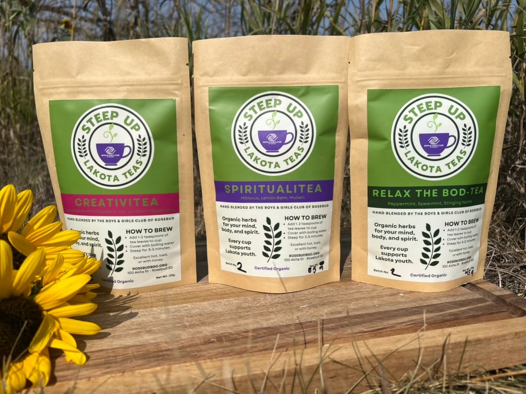 The Steep Up Lakota Teas, of which there are three flavors, sold by the young entrepreneurs of the Rosebud Boys and Girls Club. (Photo: Rosebud Boys and Girls Club)