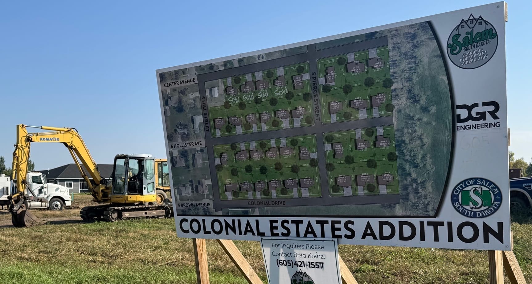 Road work, shown on Sept. 24, 2025, is ongoing in the Colonial Estates subdivision being developed in Salem, S.D.