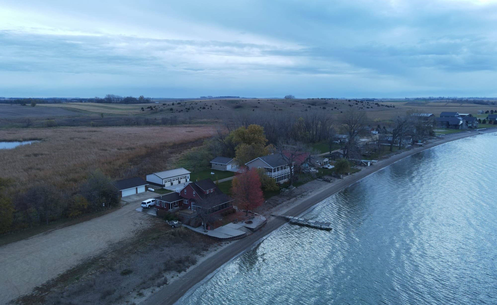 David Chicoine, former president of South Dakota State University, said the homes along this shore of Lake Poinsett, S.D., saw their taxes jump 30% in one year.