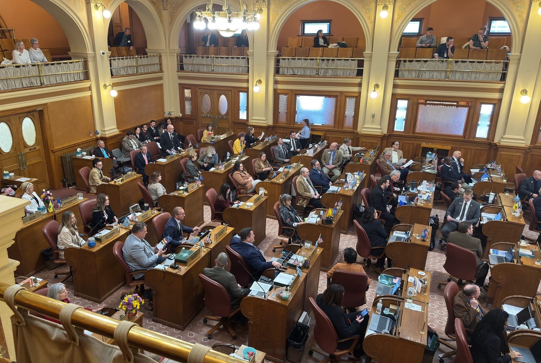 The chamber of the South Dakota House of Representatives on Feb. 6, 2025, at the Capitol in Pierre, S.D. (Photo: Bart Pfankuch / South Dakota News Watch)