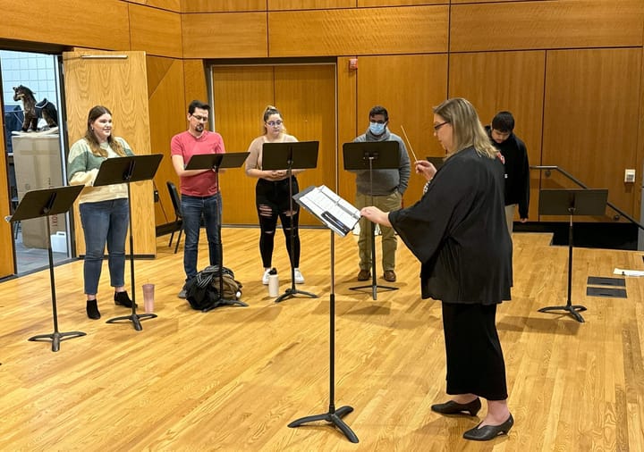 Opera students practice at the University of South Dakota
