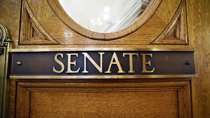 South Dakota Senate door in Pierre.