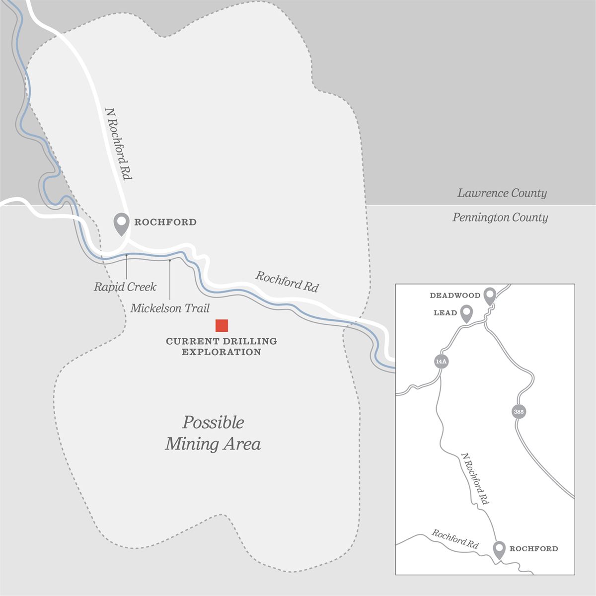 Map of Rochford mining site