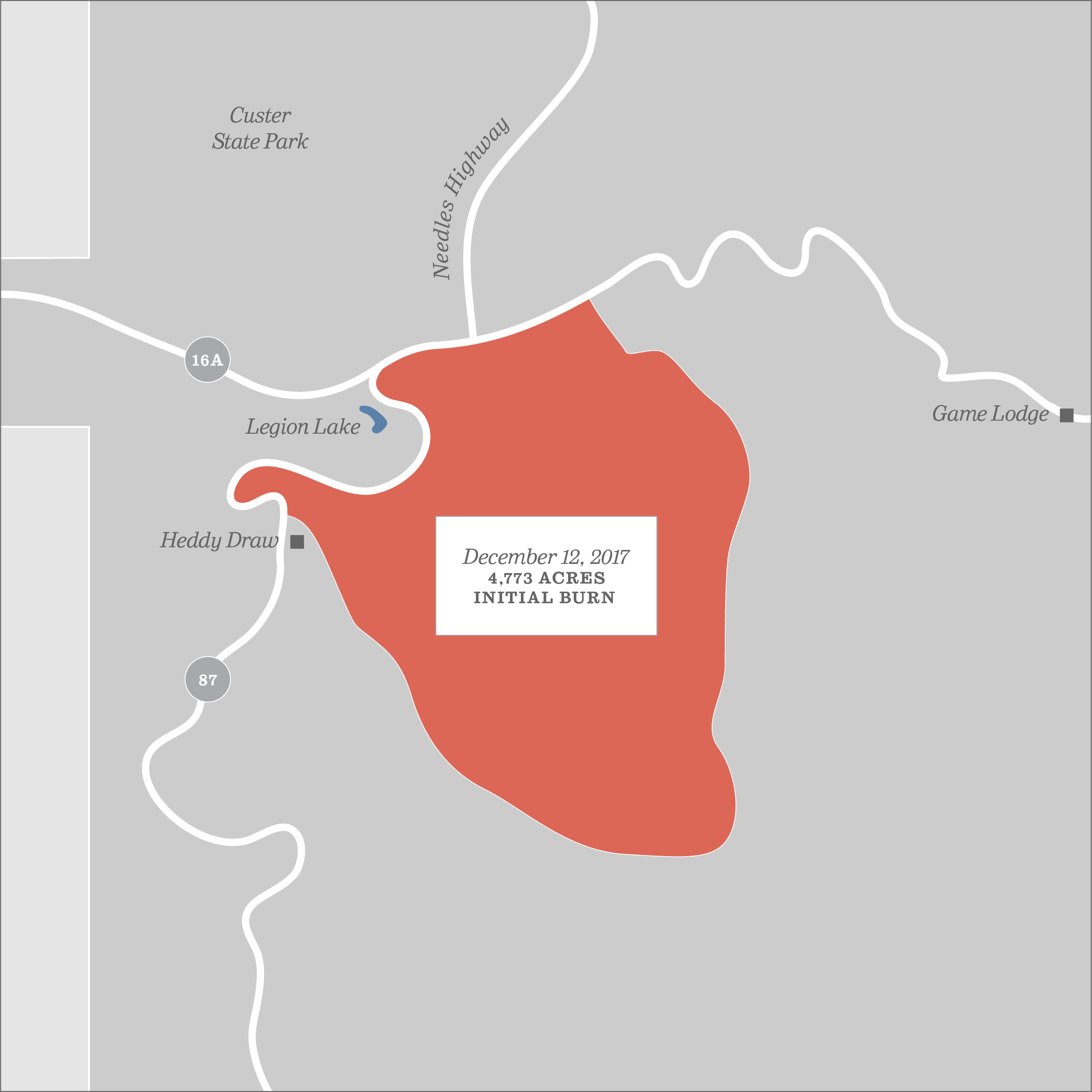 Initial Custer Fire Burn Site