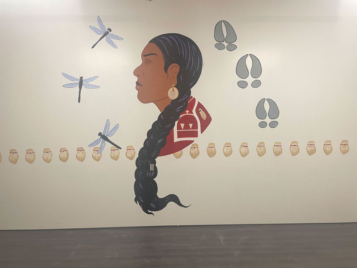 Native American art mural in Kyle, South Dakota