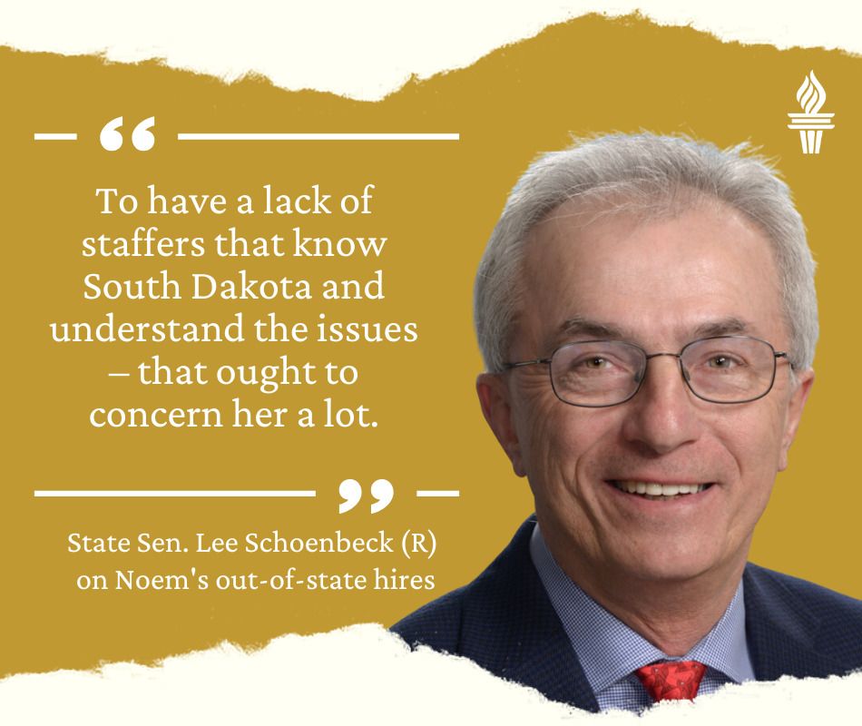 Lee Schoenbeck quote on Noem