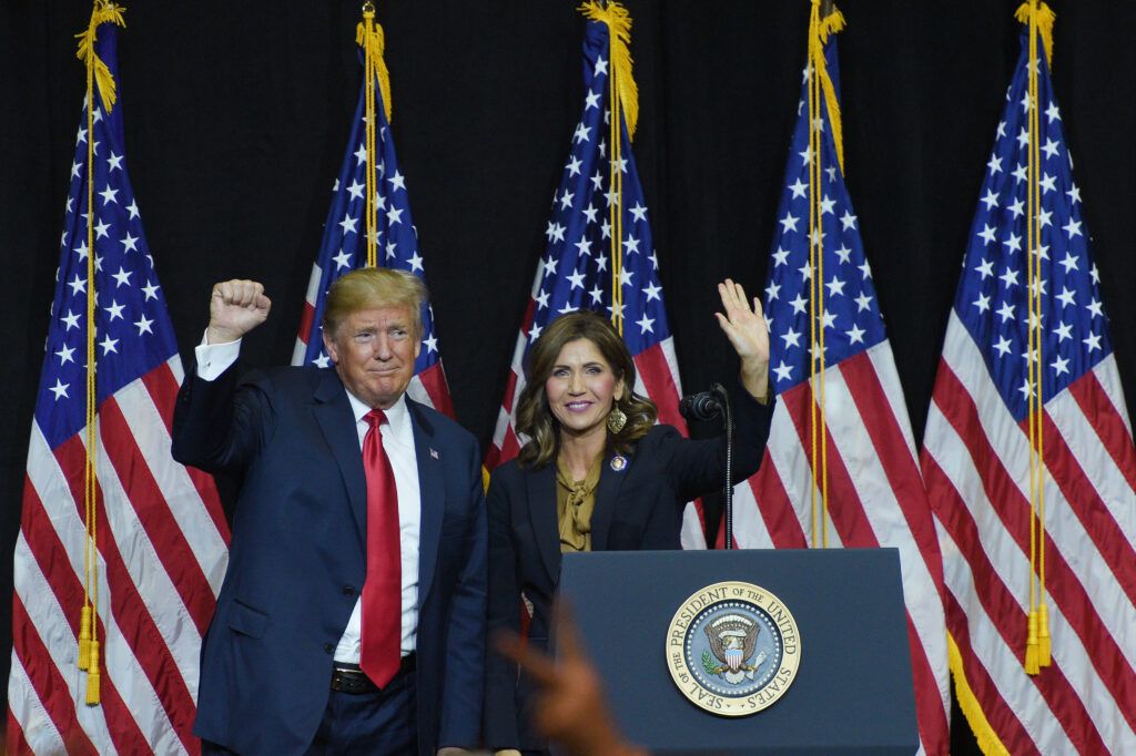 Kristi Noem with then-President Trump in 2018.
